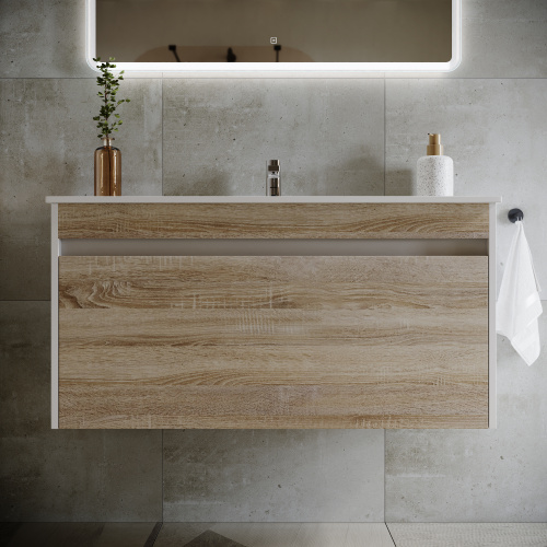 Тумба под раковину Sancos Smart SM100E 99х45х50 настенная - фото 4