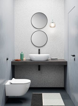 Раковина из сантехнического фаянса GSI Pura 883409_УЦ/2 60х40 накладная цвет белый