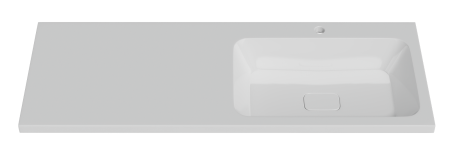 Раковина мебельная из литьевого мрамора Misty Kamilla 120 правая 4627173210010 120х48 над стиральной машиной цвет белый 1 отверстие под смеситель