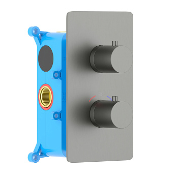 Смеситель для ванны Aquatek Европа AQ1392BGM встраиваемый в стену черный хром с термостатом