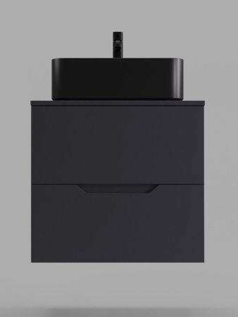 Тумба с раковиной Orange Line Li-60TugMDF+B02-460MB 60х50 подвесная цвет черный