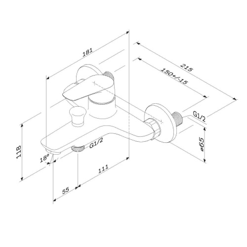 Смеситель для ванны и душа Am.Pm Joy F85E10000 настенный хром без термостата - фото 3
