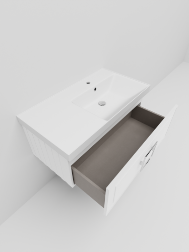 Тумба с раковиной La Fenice CUBO NFNC-01-CUB-B-90-1-90R 91х36х49 подвесная цвет белый - фото 5