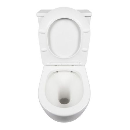 Унитаз напольный с бачком Bond Oval F01-00 белый с сиденьем безободковый душевой смыв