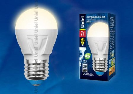 Лампа светодиодная Uniel LED-G45 7W/WW/E14/FR PLP01WH картон