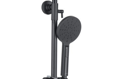 Душевая стойка Aquatek ВЕГА AQ2040MB настенная цвет черный матовый