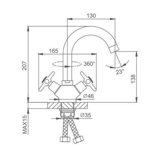 Смеситель Splenka S80 S80.13 на раковину хром - фото 3