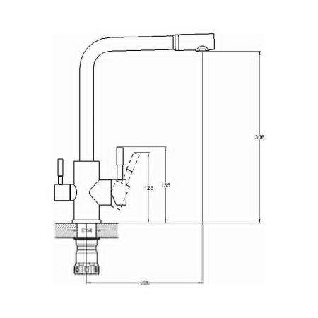 Смеситель для кухни G.Lauf ZAP ZAP18-A090 на мойку нержавеющая сталь