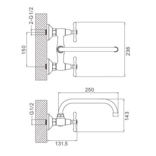 Смеситель для кухни ProHanss P10.47 настенный хром - фото 3