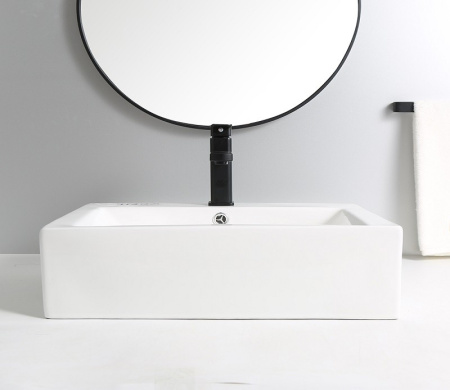 Раковина из санфаянса CeramaLux 9129 51х37 накладная цвет белый 1 отверстие под смеситель