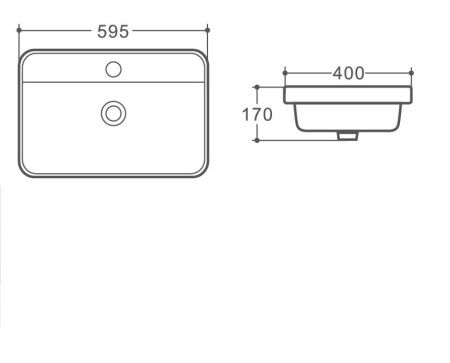 Раковина керамическая Art&Max AM6400 60х40 полувстраиваемая цвет белый