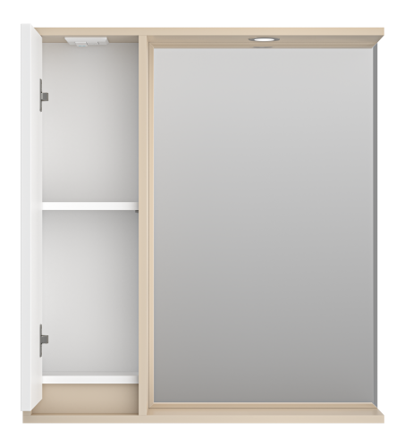 Зеркало-шкаф Brevita Balaton BAL-04075-03-01Л 73х14х80 подвесной цвет белый/бежевый - фото 3 Зеркало-шкаф Brevita Balaton BAL-04075-03-01Л 73х14х80 подвесной цвет белый/бежевый - фото 3