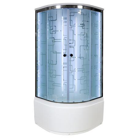 Душевая кабина AvaCan EM4590LED+GM 90х90 четверть круга с крышей ориентация универсальная