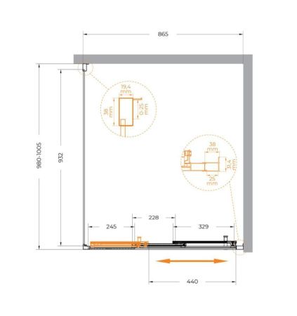 Душевой уголок Cezares MOLVENO MOLVENO-AHF-31-90/100-C-CR-IV 100х90 стекло прозрачное профиль хром без поддона