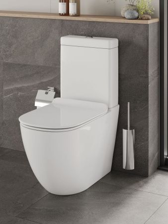 Унитаз напольный с бачком Orange C05-000w белый с сиденьем микролифт душевой смыв