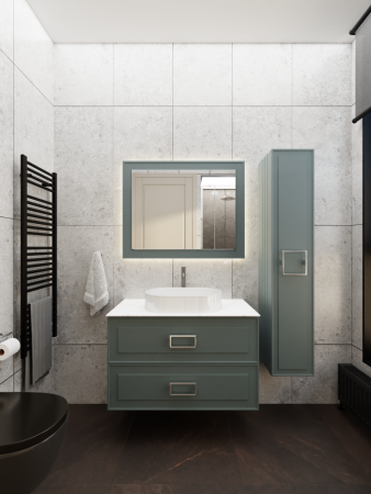 Тумба со столешницей La Fenice CUBO TWIN NFNC-01-CUB-G-100-2-3-GG 100х50 подвесная цвет синий/серый