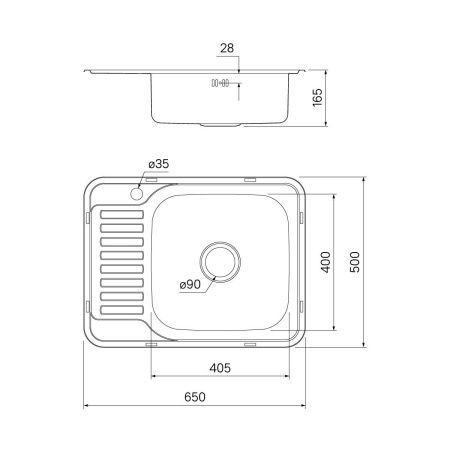 Кухонная мойка Iddis Basic BAS65SRi77 65х50 цвет серый поверхность глянцевая
