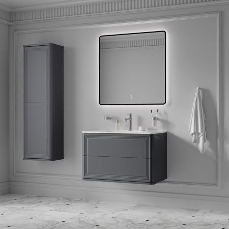 Шкаф-пенал Iddis Oxford Neo OXN40D0i97 40х140 подвесной цвет серый