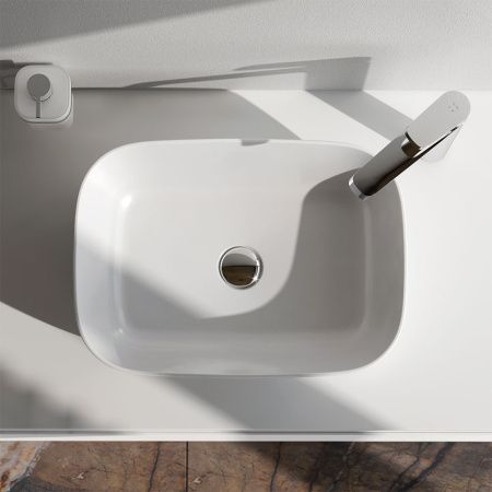 Раковина из сантехнического фарфора Am.Pm Func M8FWCC10450WG 50х30 накладная цвет белый без отверстий под смеситель