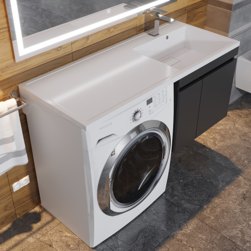 Раковина Uperwood Magenta 110 см 2490000011 над стиральной машиной цвет белый - фото 4