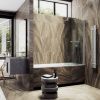 Душевая шторка на ванну Maybah Glass MGV-787-5 70х140 стекло тонированное профиль хром ориентация универсальная