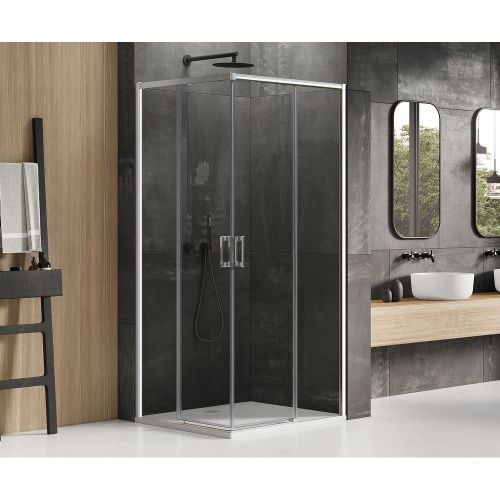 Душевой уголок New Trendy PRIME Chrome D-0302A/D-0297A 120х90 стекло прозрачное профиль хром без поддона - фото 2