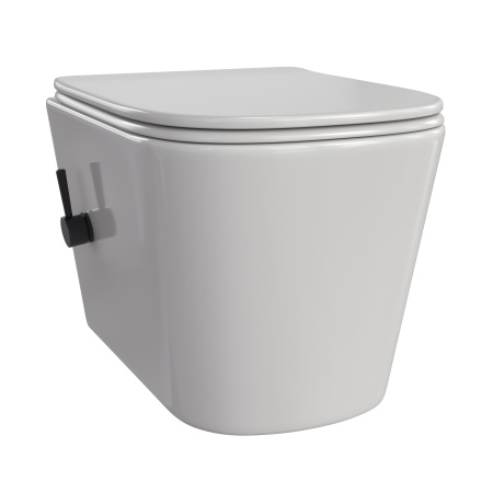 Унитаз подвесной Taliente Correto CR25200+SMnero белый с сиденьем микролифт безободковый смыв торнадо