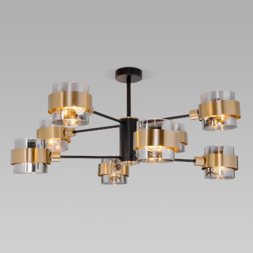 Люстра на штанге Eurosvet Arcada (Арцада) 70127/8 черный/дымчатый - фото 3