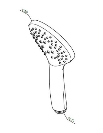 Душевая лейка Am.Pm Gem F0290100 круглая