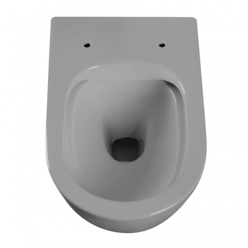 Унитаз подвесной Abber Bequem AC1103MG серый матовый с сиденьем микролифт безободковый каскадный смыв - фото 5