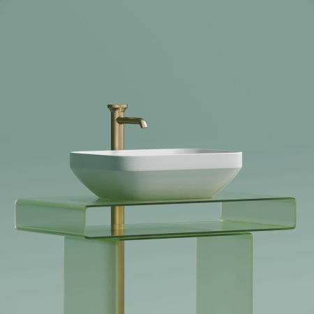 Раковина из сантехнического фарфора Ceramica Nova ELEMENT CN6055MW 50х40 накладная цвет белый без отверстий под смеситель