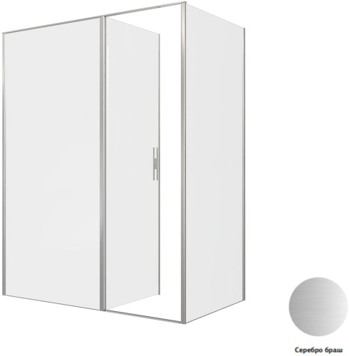 Душевой уголок Allen Brau Priority 3.31038.BA + 3.31044.BA 160х90 стекло прозрачное профиль серебро брашированное без поддона - фото 3