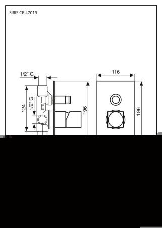 Смеситель Emmevi Siris 47019/CR встраиваемый в стену хром
