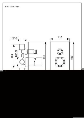 Смеситель Emmevi Siris 47019/CR встраиваемый в стену хром - фото 2