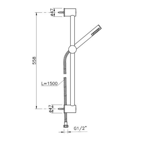 Душевой гарнитур Nicolazzi Complementi 5520CR настенный хром