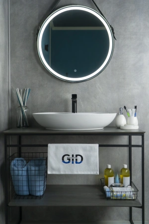 Раковина керамическая Gid Lago 51151 70х40 накладная цвет белый 1 отверстие под смеситель