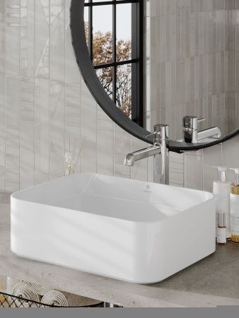 Раковина из сантехнического фарфора Orange B02-460w 50х40 накладная цвет белый