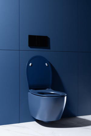 Чаша унитаза подвесная Allen Brau Fantasy 4.11004.ID цвет синий без сиденья безободковая каскадный смыв