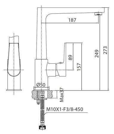 Смеситель для кухни Creavit SR8500S на мойку черный