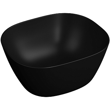 Раковина из сантехнического фарфора Vitra Plural 7811B483-0016 45х38 накладная цвет черный матовый без отверстий под смеситель