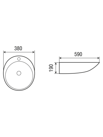 Раковина из сантехнического фаянса WeltWasser WW SK 10000004582 40 см накладная цвет белый 1 отверстие под смеситель