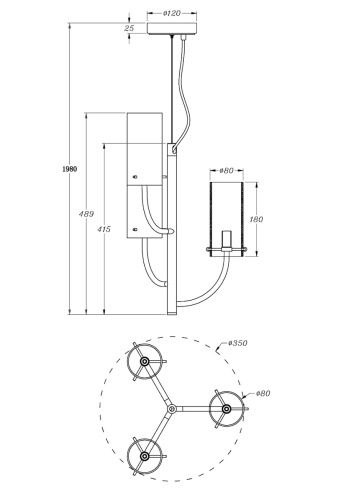 Светильник подвесной Maytoni Arco Neoclassic MOD223PL-03BS - фото 3