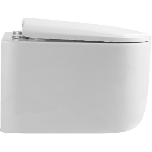 Унитаз подвесной Boheme Flow 969-SET-W цвет белый глянцевый с сиденьем микролифт безободковый смыв торнадо - фото 3