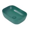 Раковина из сантехнического фаянса Abber RECHTECK AC2200MBG 50х30 накладная цвет зеленый без отверстий под смеситель