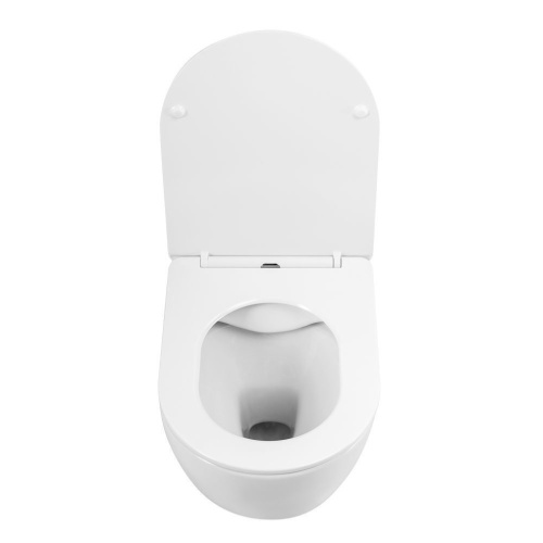 Унитаз подвесной Art&Max Sanremo AM026CHR/SC белый с сиденьем микролифт каскадный смыв - фото 4