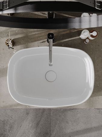 Раковина из сантехнического фарфора Orange B07-540W 50х40 накладная цвет белый