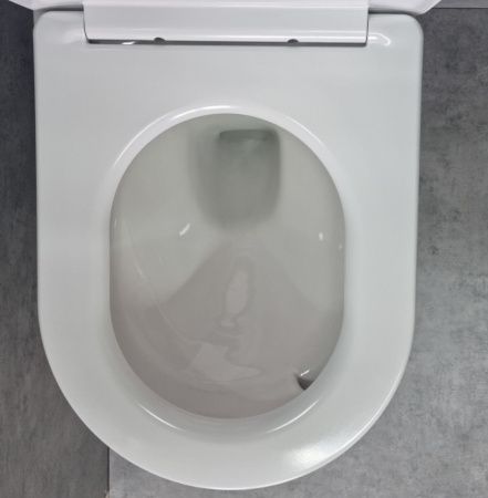 Унитаз подвесной CeramaLux TR5178 белый с сиденьем микролифт смыв торнадо