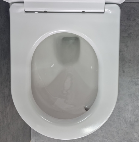 Унитаз подвесной CeramaLux TR5178 белый глянцевый с сиденьем микролифт смыв торнадо - фото 5