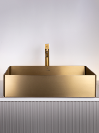 Раковина из нержавеющей стали AltroBagno Solido AltroBagnoSolido001021OrSp 60х40 накладная цвет золото