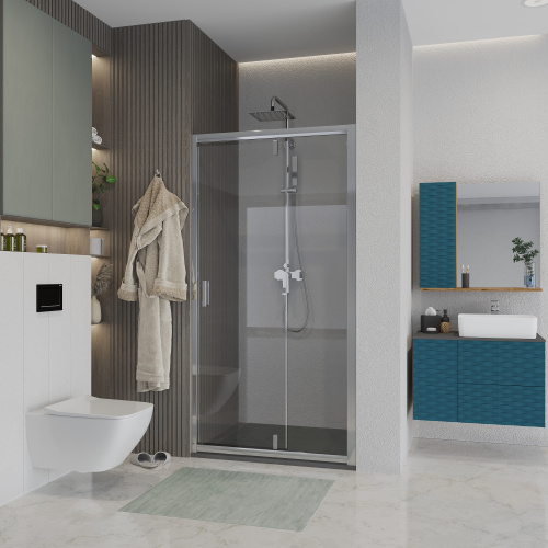 Душевая дверь Niagara Nova NG-63-9A 90х195 стекло прозрачное профиль хром глянцевый - фото 2